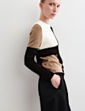 Pure Merino Wool Colour Block Jumper