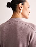 Pure Merino Wool Ribbed Funnel Neck Jumper
