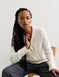 Pure Merino Wool V-Neck Twist Jumper