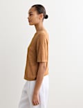 Pure Linen Textured T-Shirt