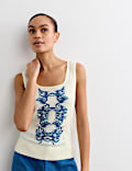 Pure Merino Wool Jacquard Tank Top