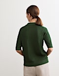 Cotton Rich Collared Cardigan with Silk