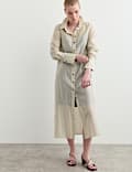 Lyocell Rich Striped Midi Shirt Dress | IVORY MIX | Dresses | M&S CA