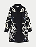 Linen Rich Embellished Shift Dress