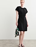 Crepe Ruched Short Waisted Dress
