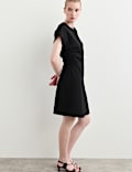 Crepe Ruched Short Waisted Dress
