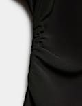 Crepe Ruched Short Waisted Dress