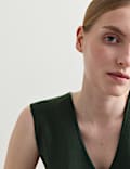 V-Neck Stitch Detail Midi Knitted Dress