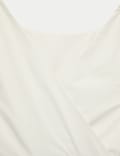 Cotton Blend Pleated Midi Waisted Dress