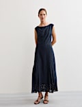 Robe midi en dentelle géométrique