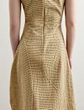 Cotton Rich Textured Midi Shift Dress