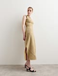 Cotton Rich Textured Midi Shift Dress