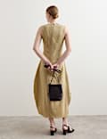 Cotton Rich Textured Midi Shift Dress