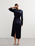 Jacquard V Neck Midi Column Dress
