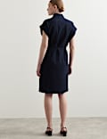 Cotton Rich Knee Length Wrap Dress