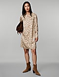 Lyocell Blend Swallow Print Shift Dress