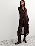 Georgette Collared Midi Shirt Dress