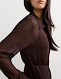 Georgette Collared Midi Shirt Dress