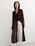 Georgette Collared Midi Shirt Dress