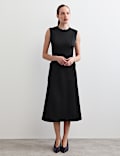Wool Blend Midi Column Dress