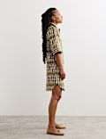 Pure Linen Dash Print Shift Dress