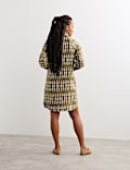 Pure Linen Dash Print Shift Dress