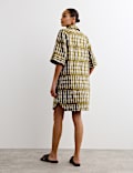 Pure Linen Dash Print Shift Dress