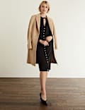 Jersey Tie Neck Button Through Midi Dress
