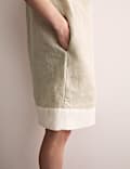 Pure Linen Knee Length Shirt Dress