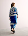 Merino Wool Rich Striped Midi Knitted Dress