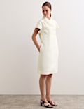 Pure Linen Embroidered V-Neck Wrap Dress