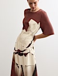 Pure Silk Printed Midi Dress