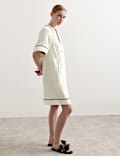 Pure Linen Relaxed V-Neck Knee Length Dress