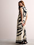 Floral V-Neck Midi Column Dress
