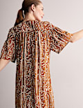 Printed Midaxi Waisted Dress