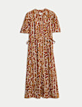 Printed Midaxi Waisted Dress