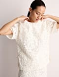 T-shirt en organza de coton jacquard