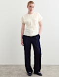 Pure Silk Ruched Shell Top