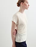 Pure Silk Ruched Shell Top