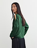 Round Neck Button Through Blouse