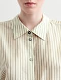 Lyocell Rich Sheer Striped Shirt
