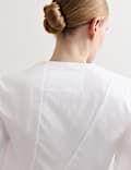 Zuiver katoenen blouse met knoopsluiting en V-hals