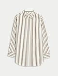 Pure Cotton Striped Oversized Shirt