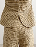 Cotton Rich Checked Seersucker Waistcoat