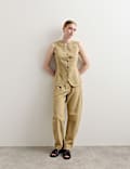 Cotton Rich Checked Seersucker Waistcoat