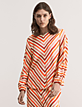 Pure Lyocell Striped Crew Neck Top