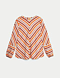 Pure Lyocell Striped Crew Neck Top