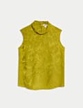 Top coordonné à petites manches et motif avocat jacquard