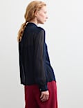 Sheer Collared Frill Detail Blouse