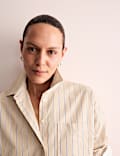 Pure Cotton Striped Collared Shirt